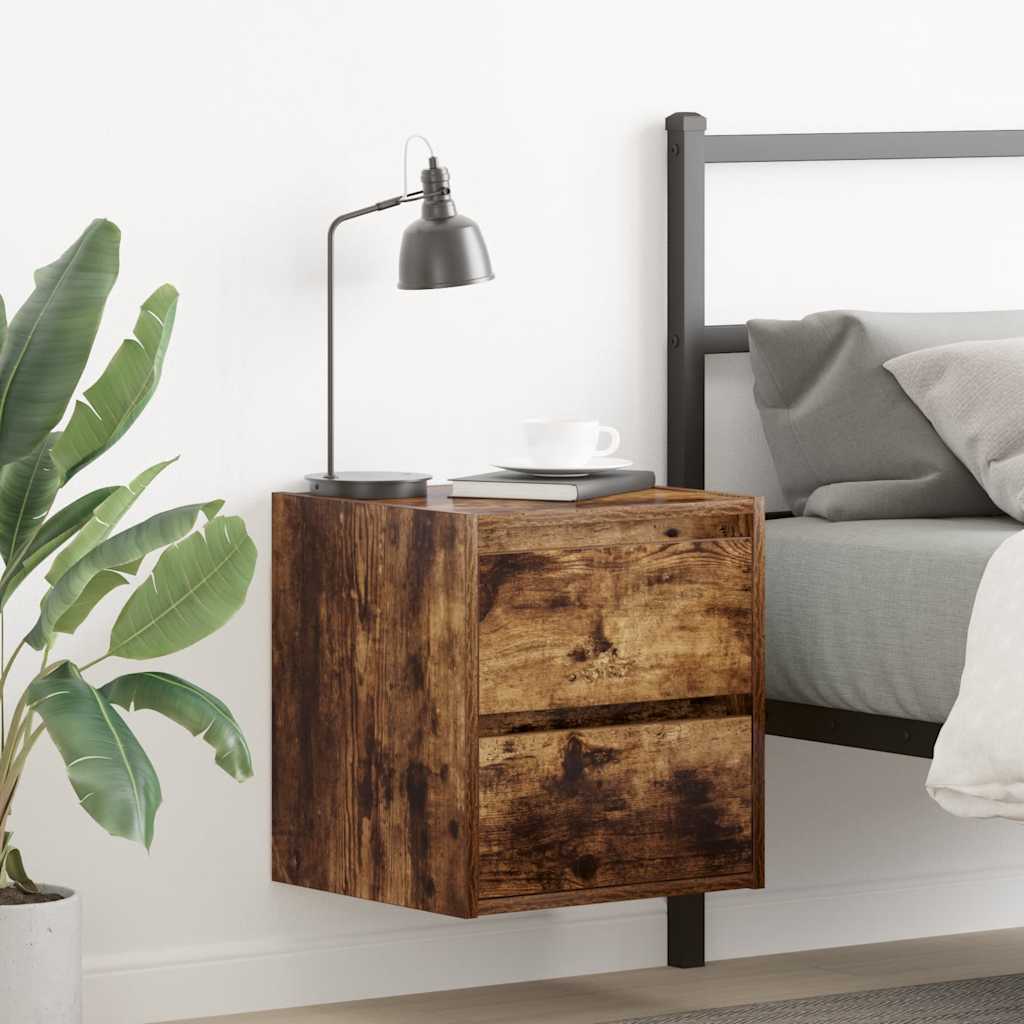 Vidaxl nachtkastjes 2 st wandgemonteerd 38x34x40 cm gerookt eikenkleur