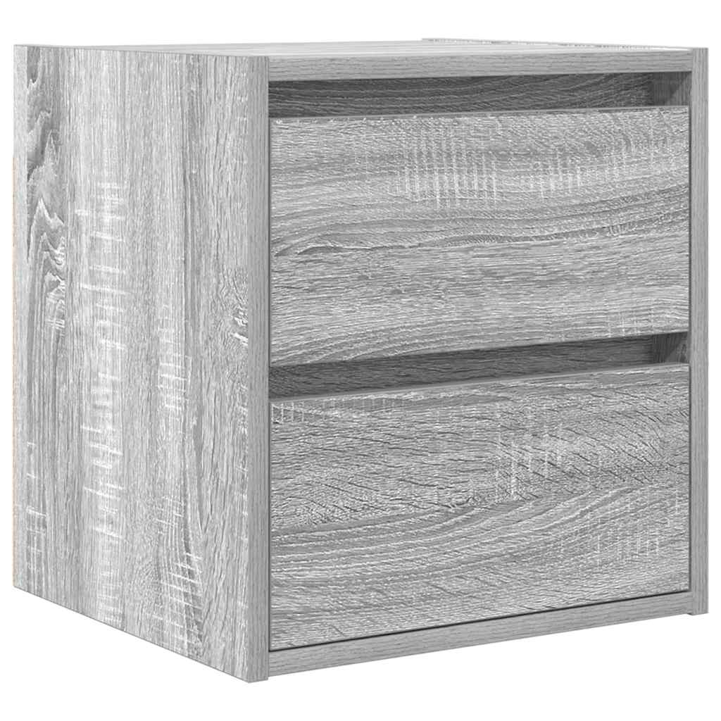 Vidaxl nachtkastje wandgemonteerd 38x34x40 cm grijs sonoma eikenkleur