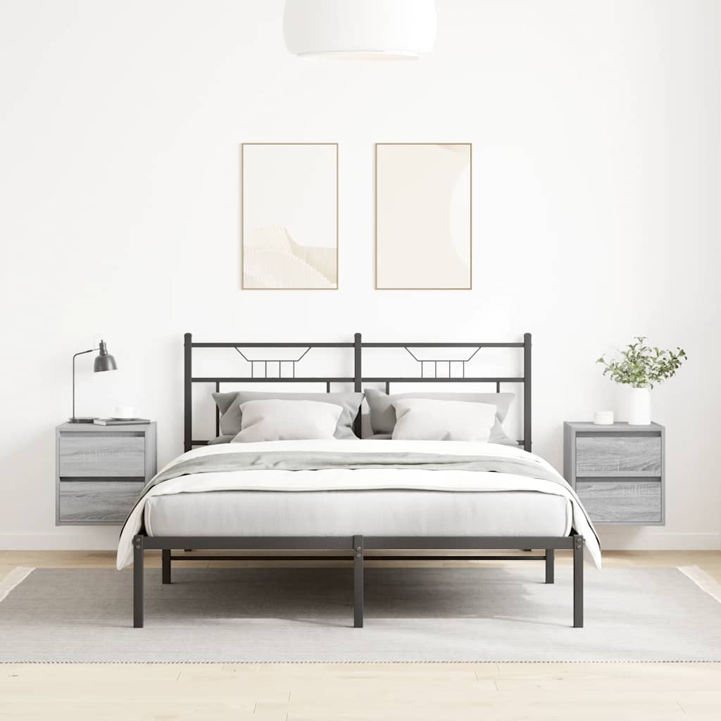 Vidaxl nachtkastjes 2 st wandgemonteerd 38x34x40 cm grijs sonoma eiken