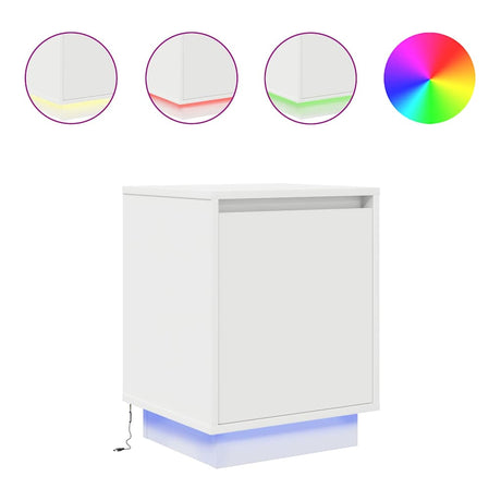 Vidaxl nachtkastjes met led-verlichting 2 st 38x34x50 cm wit