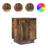 Vidaxl nachtkastje met led-verlichting 38x34x50cm gerookt eikenkleurig