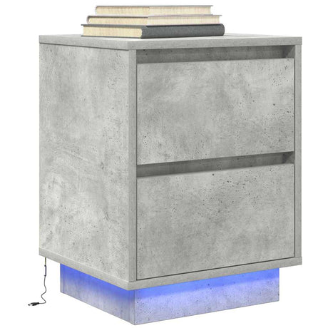 Vidaxl nachtkastje met led-verlichting 38x34x50 cm betongrijs