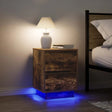 Vidaxl nachtkastjes met led-verlichting 2 st gerookt eikenkleurig