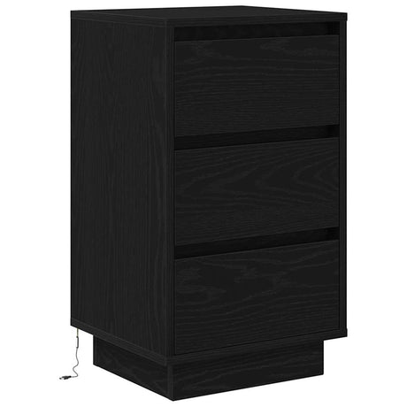 Vidaxl nachtkastje met led-verlichting 38x34x65 cm zwart