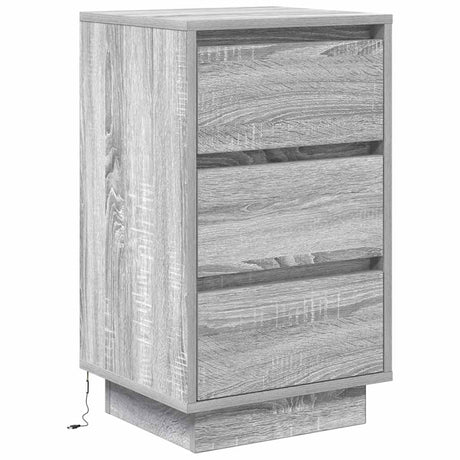 Vidaxl nachtkastje met led-verlichting 38x34x65 cm grijs sonoma