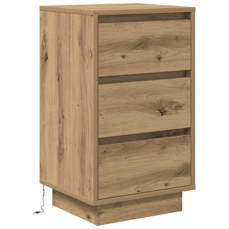 Vidaxl nachtkastje met led-verlichting 38x34x65 cm artisanaal eiken