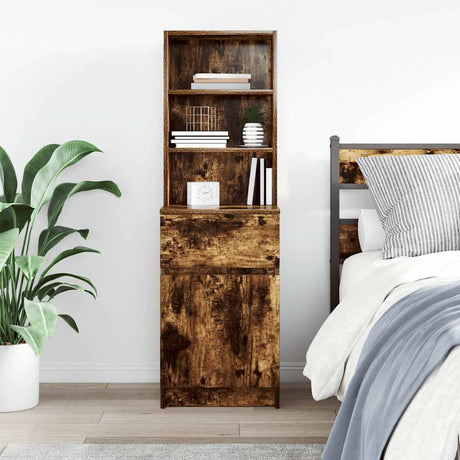 Vidaxl nachtkastje 39x35x125 cm bewerkt hout gerookt eikenkleurig