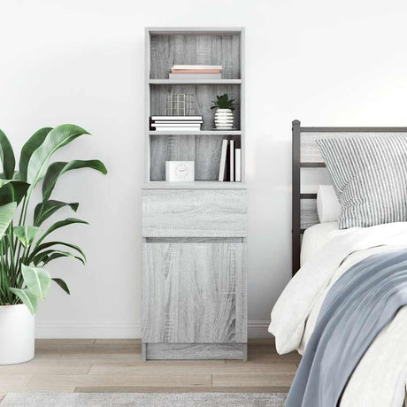 Vidaxl nachtkastje 39x35x125 cm bewerkt hout grijs sonoma eikenkleurig