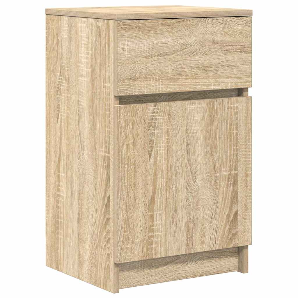 Vidaxl nachtkastje 39x35x65 cm bewerkt hout sonoma eikenkleurig