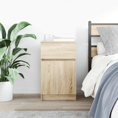 Vidaxl nachtkastje 39x35x65 cm bewerkt hout sonoma eikenkleurig