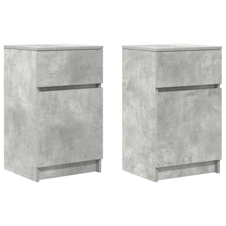 Vidaxl nachtkastjes 2 st 39x35x65 cm bewerkt hout betongrijs