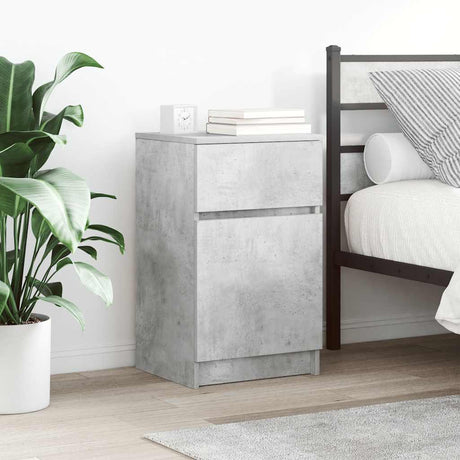 Vidaxl nachtkastjes 2 st 39x35x65 cm bewerkt hout betongrijs