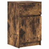 Vidaxl nachtkastje 39x35x65 cm bewerkt hout gerookt eikenkleurig