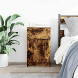 Vidaxl nachtkastje 39x35x65 cm bewerkt hout gerookt eikenkleurig