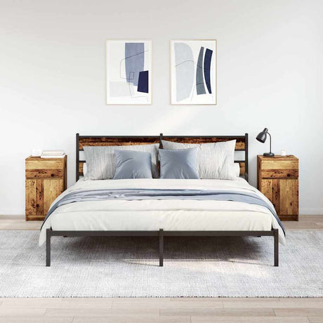 Vidaxl nachtkastjes 2 st 39x35x65 cm bewerkt hout oud houtkleurig