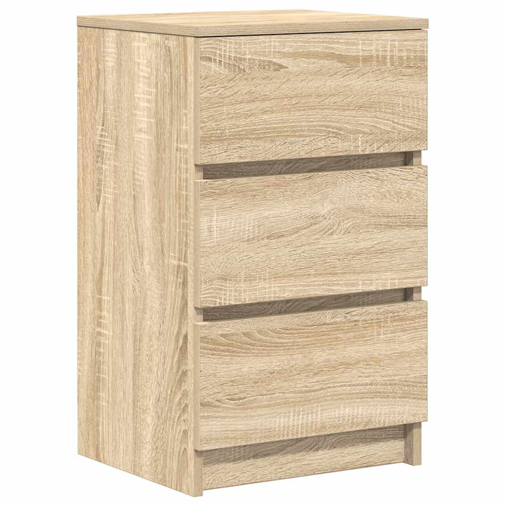 Vidaxl nachtkastje met 3 lades 39x35x65 cm sonoma eikenkleurig