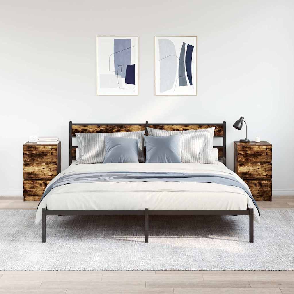 Vidaxl nachtkastjes met 3 lades 2 st 39x35x65 cm gerookt eikenkleurig