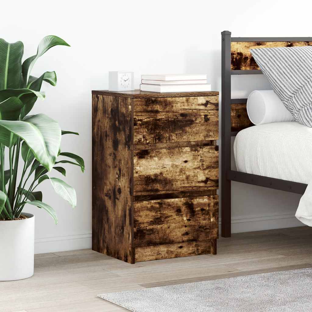 Vidaxl nachtkastjes met 3 lades 2 st 39x35x65 cm gerookt eikenkleurig