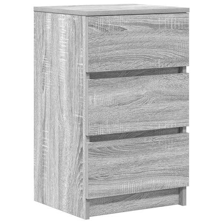 Vidaxl nachtkastje met 3 lades 39x35x65 cm grijs sonoma