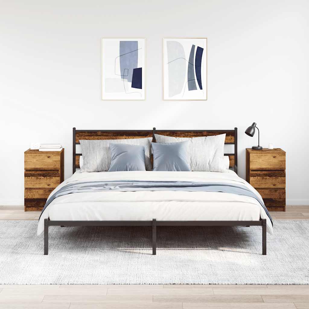 Vidaxl nachtkastjes met 3 lades 2 st 39x35x65 cm oud hout