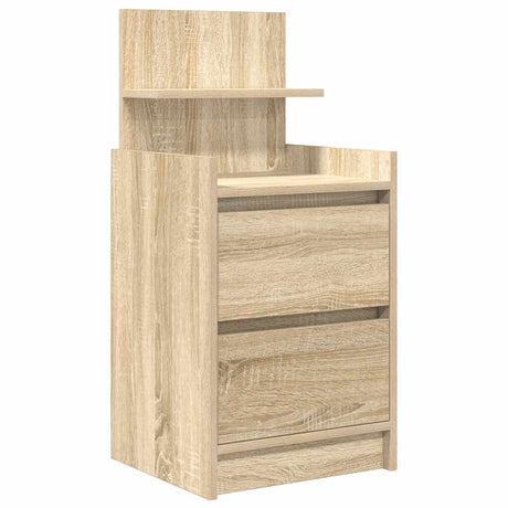 Vidaxl nachtkastje met 2 lades 38x34x80 cm sonoma eikenkleurig