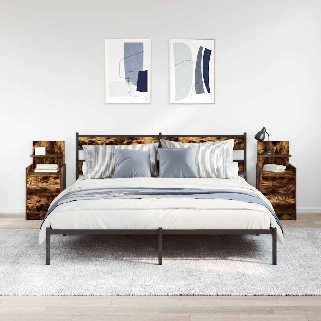 Vidaxl nachtkastjes met 2 lades 2 st 38x34x80 cm gerookt eikenkleurig