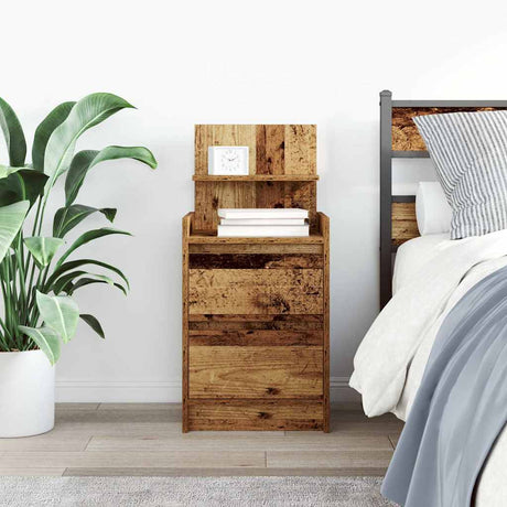 Vidaxl nachtkastje met 2 lades 38x34x80 cm oud houtkleurig