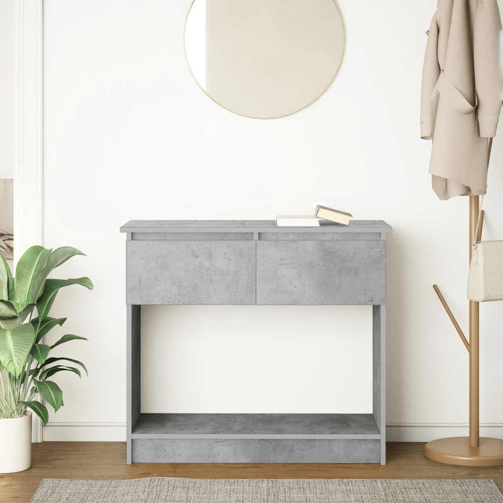 Vidaxl wandtafel met lades 85,5x38,5x74,5 cm betongrijs
