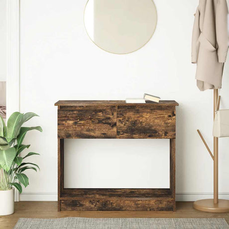 Vidaxl wandtafel met lades gerookt eikenkleurig 85,5x38,5x74,5 cm
