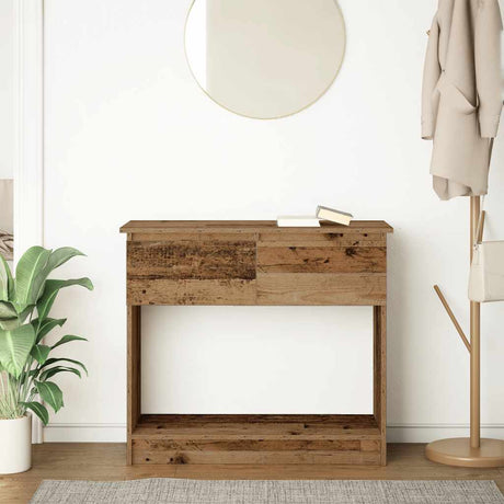 Vidaxl wandtafel met lades 85,5x38,5x74,5 cm oud hout