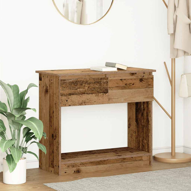 Vidaxl wandtafel met lades 85,5x38,5x74,5 cm oud hout