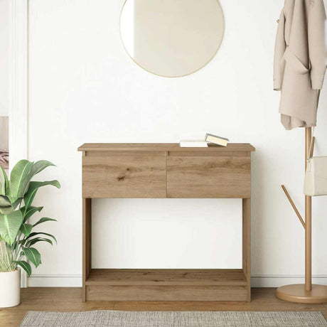 Vidaxl wandtafel met lades ambachtelijk eikenkleurig 85,5x38,5x74,5 cm
