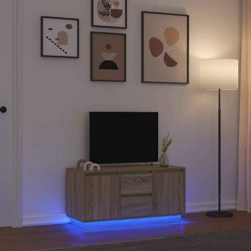 Vidaxl tv-meubel met led-verlichting 100x41x50 cm sonoma eikenkleurig