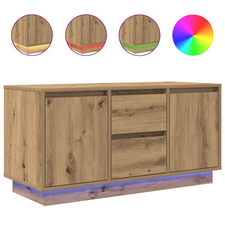 Vidaxl tv-meubel met led-verlichting 100x41x50 cm artisanaal eiken