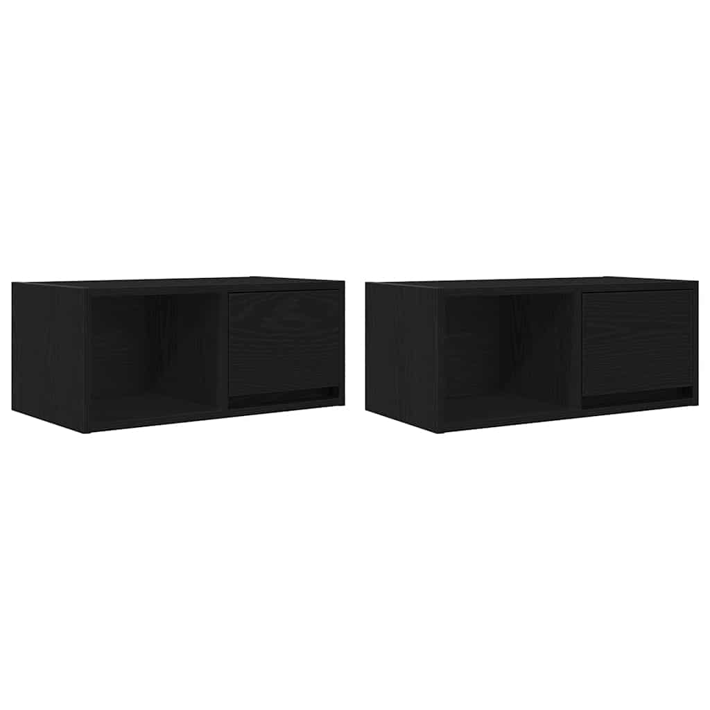 Vidaxl tv-kasten 60x31x25,5 cm spaanplaat zwart eikenkleurig
