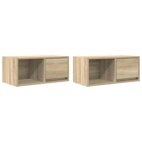 Vidaxl tv-meubelen 2 st 60x31x25,5 cm bewerkt hout sonoma eikenkleurig