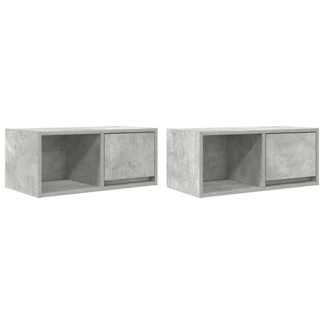Vidaxl tv-meubels 2 st 60x31x25,5 cm bewerkt hout betongrijs