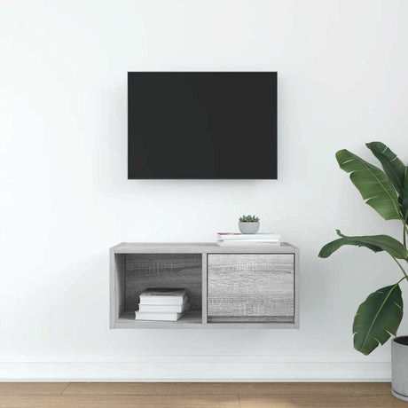 Vidaxl tv-meubel 60x31x25,5 cm bewerkt hout grijs sonoma eikenkleurig