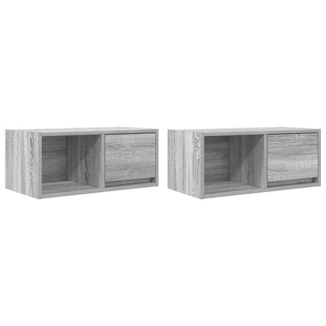 Vidaxl tv-meubelen 2 st 60x31x25,5 cm bewerkt hout grijs sonoma eiken