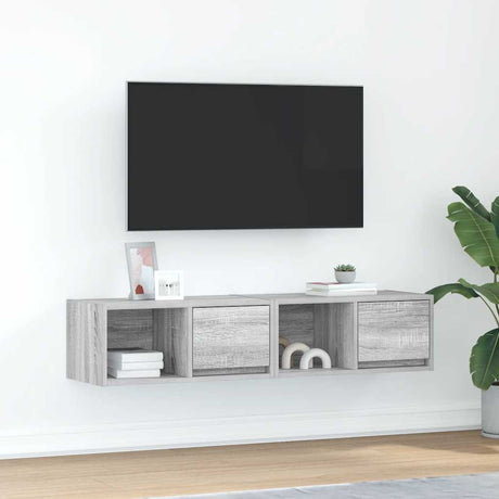 Vidaxl tv-meubelen 2 st 60x31x25,5 cm bewerkt hout grijs sonoma eiken