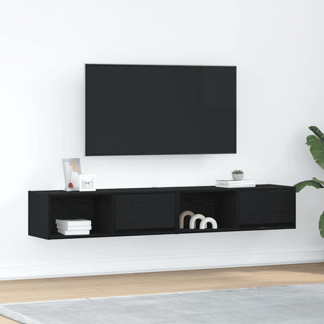 Vidaxl tv-kasten 2 st 80x31x25,5 cm spaanplaat zwart eikenkleurig