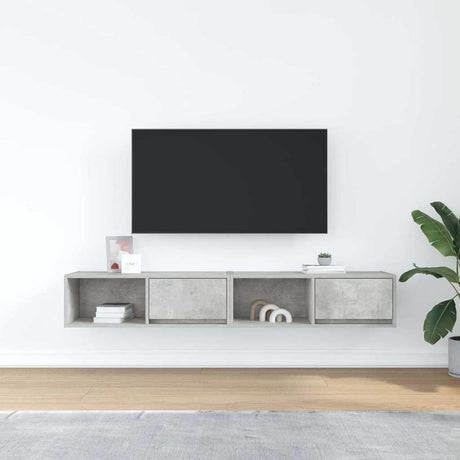 Vidaxl tv-meubels 2 st 80x31x25,5 cm bewerkt hout betongrijs