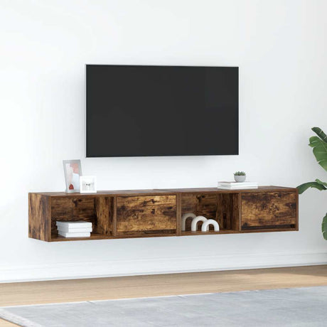 Vidaxl tv-meubelen 2 st 80x31x25,5cm bewerkt hout gerookt eikenkleurig