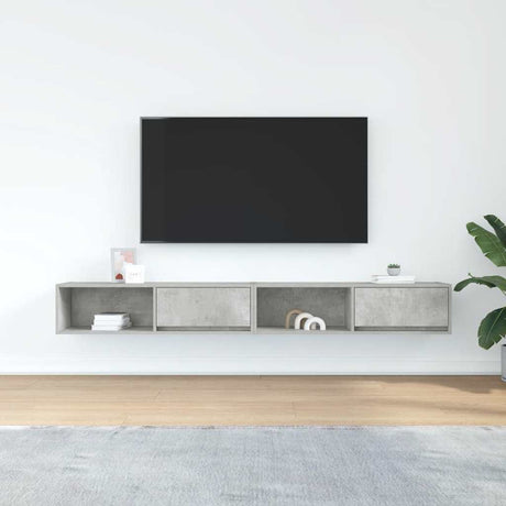 Vidaxl tv-meubelen 2 st 100x31x25,5 cm bewerkt hout betongrijs