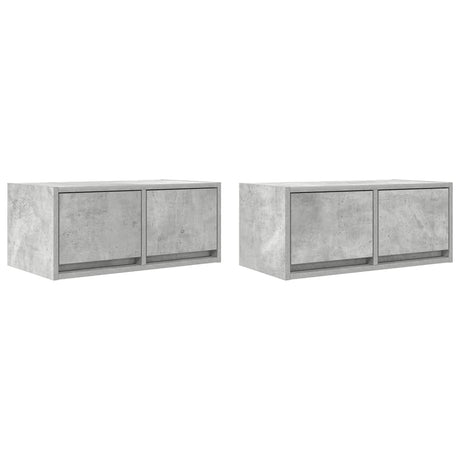 Vidaxl tv-meubels 2 st 60x31x25,5 cm bewerkt hout betongrijs