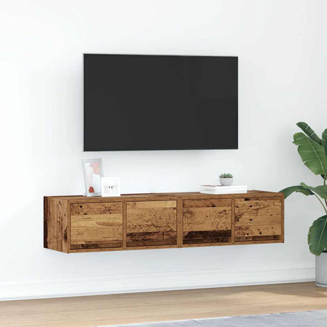 Vidaxl tv-meubels 2 st 60x31x25,5 cm bewerkt hout oud houtkleurig