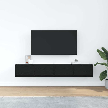 Vidaxl tv-kasten 2 st 80x31x25,5 cm spaanplaat zwart eikenkleurig