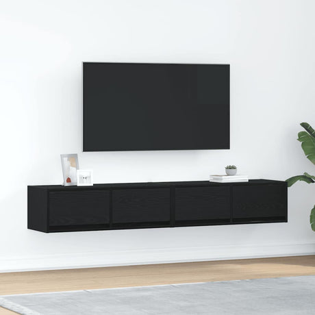 Vidaxl tv-kasten 2 st 80x31x25,5 cm spaanplaat zwart eikenkleurig