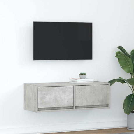 Vidaxl tv-meubel 80x31x25,5 cm bewerkt hout betongrijs