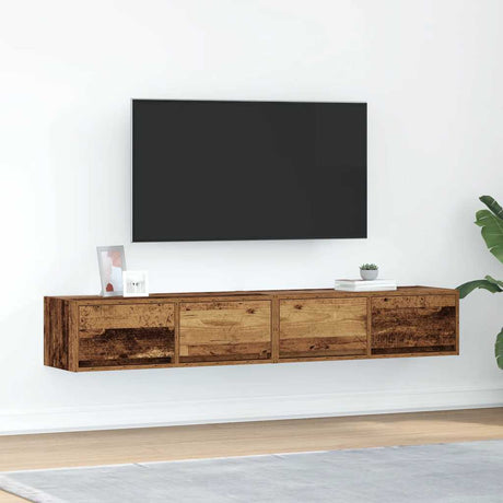 Vidaxl tv-meubels 2 st 80x31x25,5 cm bewerkt hout oud houtkleurig